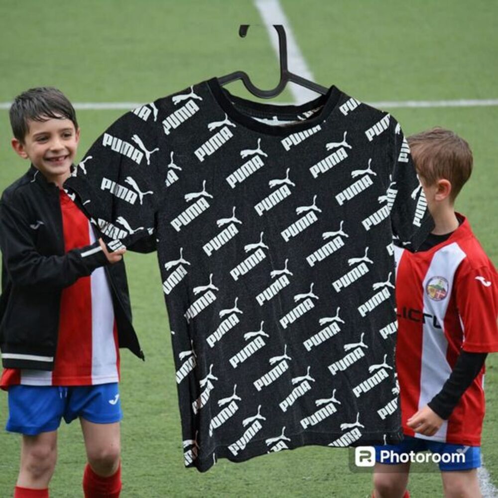 Puma‎ Logo T-Shirt Size M 8 Boy's (T83)